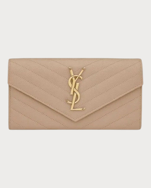 YSL Cassandre Matelasse LARGE Flap Grain Leather Wallet (Many Colours) - LONDONKELLY