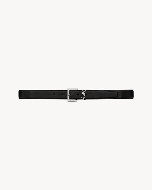 YSL SAINT LAURENT Cassandre Belt In Smooth Leather | 聖羅蘭 皮帶 (3CM/黑色) - LONDONKELLY 英國名牌代購